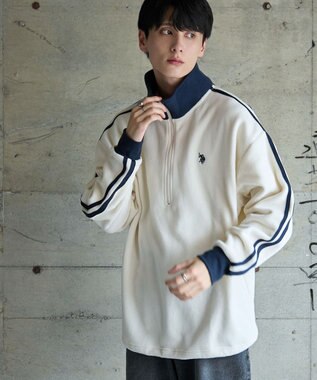 WEGO 【ユニセックス着用ITEM】USPOLOフリースハーフジッププルオーバー ホワイト