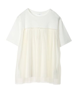 Green Parks プリーツチュールドッキングプルオーバー Off White