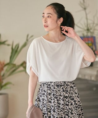 ANY 【接触冷感/UVケア/シワになりにくい】ドルマンスリーブ Tブラウス オフ