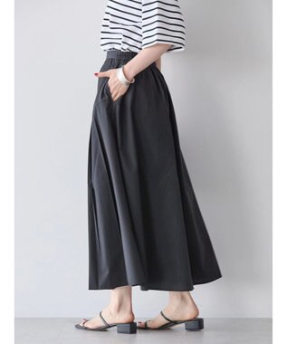 AMERICAN HOLIC 接触冷感タックフレアスカート Black