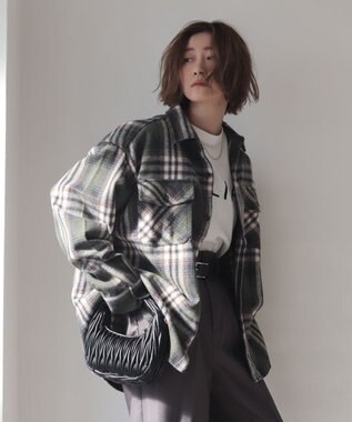 WEGO 【2025年秋冬新作/ユニセックス着用ITEM/SMLサイズ展開】ヘビーネルチェックシャツ（LS） 柄4