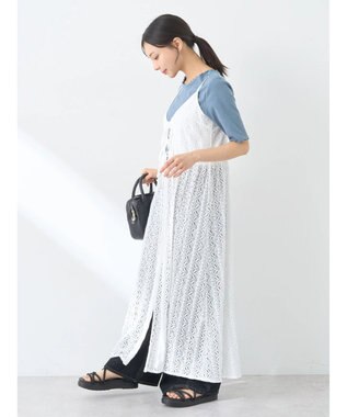 earth music&ecology フラワーレースキャミワンピース Off White