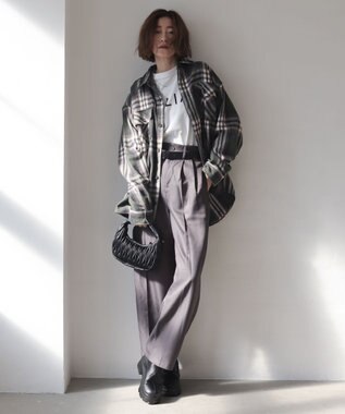 WEGO 【2025年秋冬新作/ユニセックス着用ITEM/SMLサイズ展開】ヘビーネルチェックシャツ（LS） 柄4