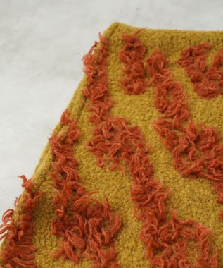 POLS ジャガード織 ウールカットジャガード　ストール イエロー