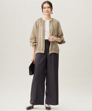 自由区 【洗える】メッシュ ブルゾン シナモン