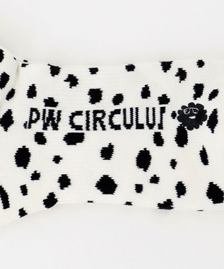PW CIRCULUS 【MEN】【土踏まずをサポート】ロゴ ショートソックス ダルメシアン