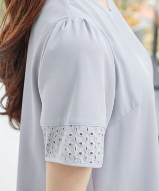 Tiaclasse 裾レース切替チュニック サックス