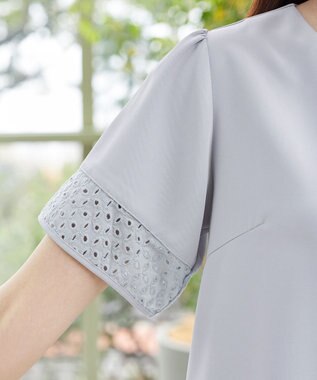 Tiaclasse 裾レース切替チュニック サックス