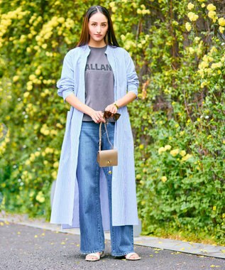 BEIGE， 【WEB限定】GILLES / シャツワンピース Blue Stripe
