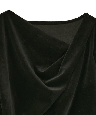 earth music&ecology シアーベロアドレープネックプルオーバー Black