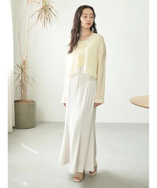 earth music&ecology バックレースサイドリブマーメイドスカート Ecru