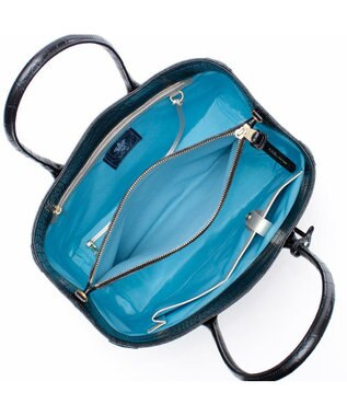 A.D.M.J. 【牛革】クロコダイル型押しトート32cm(Dカン付) オニキス