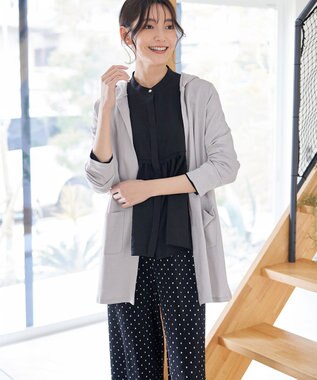Tiaclasse 【小倉優子さん着用・UVケア・接触冷感】“やみつき”カットソーパーカーカーデ グレー