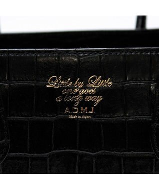 A.D.M.J. 【牛革】クロコダイル型押しトート32cm(Dカン付) オニキス