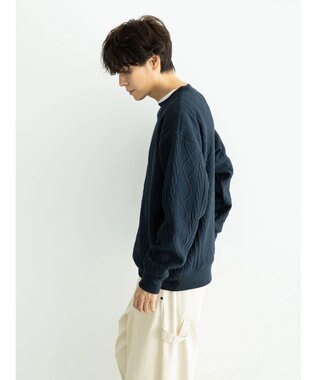 CRAFT STANDARD BOUTIQUE ケーブル柄カットプルオーバー1 Navy