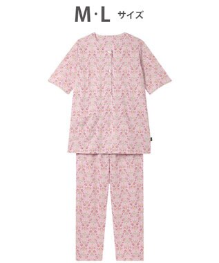 WACOAL パジャマ 綿100%(本体) 天竺素材 ミントン 5分袖 半袖 長ズボン レディース NDT167 /ワコール