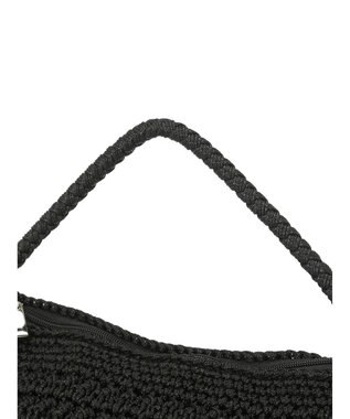 Green Parks ・ｃａｃｈｅ　ｃａｃｈｅ　柄編みワンハンドルミニバッグ Black