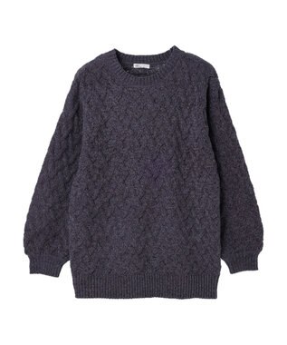 CRAFT STANDARD BOUTIQUE 洗えるモールケーブルニットチュニック Purple