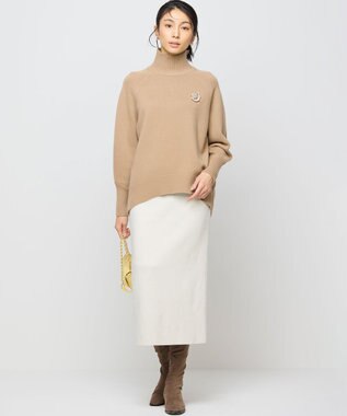 組曲 【Oggiコラボ】きらきらラメニットスカート パールホワイト系