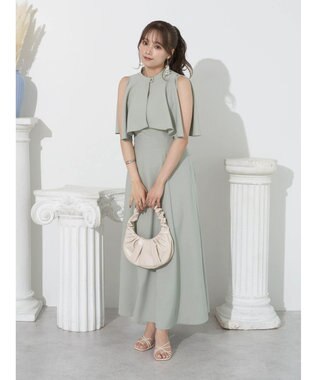 earth music&ecology ＳＥＴ２点ケープ＋キャミワンピース Black