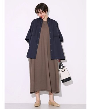 AMERICAN HOLIC ＷポケットバックタックＢＩＧシャツ Navy