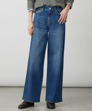【洗える】BASIC STRETCH DENIM ワイド ストレート デニム
