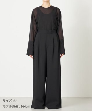 NAVE 【ReNAVE・洗える/UVカット】スパンポリエステル パンツ ブラック系