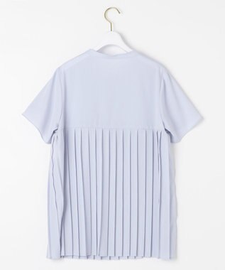 ANY SIS L 【洗える】ジョーゼットプリーツコンビ ブラウス ライトブルー