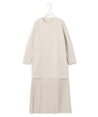 ICB 【洗える】リサイクルポリエステルハイゲージ ドッキングワンピース トープ系