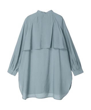 AMERICAN HOLIC バンドカラーフリルシャツチュニック Sax