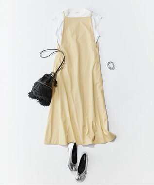 NAVE 【Nave・洗える/撥水加工/ストレッチ素材】ライトタフタ  キャミドレス ライトイエロー系