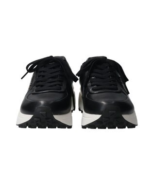 INTER-CHAUSSURES 【BUSSOLA】撥水厚底レースアップスニーカー ブラック