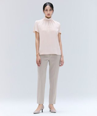 BEIGE， 【洗える】CINDY / クロップドパンツ Taupe × White