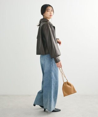 Green Parks フェイクレザードロストブルゾン Brown