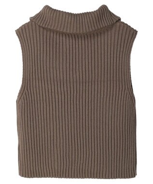 earth music&ecology ハーフジップニットベスト Mocha