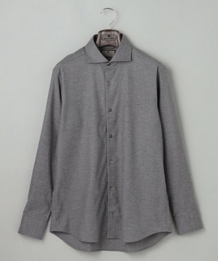 GOTAIRIKU 【洗える】コットンフラノシャツ_ カッタウェイカラー ライトグレー系