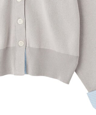 earth music&ecology フェイクレイヤードカーディガン Light Gray