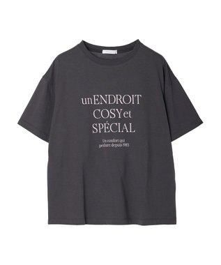 Green Parks ガーリーロゴボックスＴシャツ Charcoal Gray