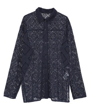 AMERICAN HOLIC レース長袖シャツ Navy