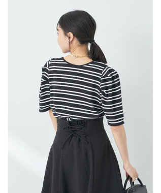 earth music&ecology パワーショルダーリブプルオーバー Border