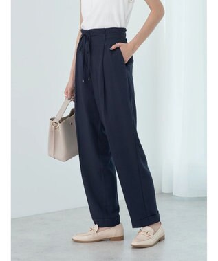 earth music&ecology リネンライクテーパードパンツ Navy