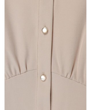 earth music&ecology フロントボタン裾フレアワンピース Beige