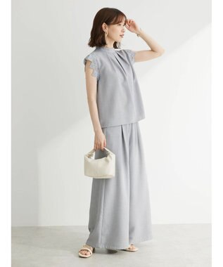 Green Parks ・ＥＬＥＮＣＡＲＥ　ＤＵＥ　リネンライクレースブラウス Gray