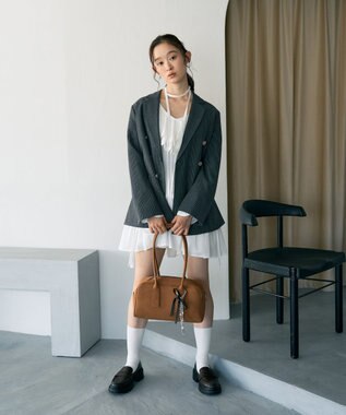 earth music&ecology テーラードジャケット Glen Check