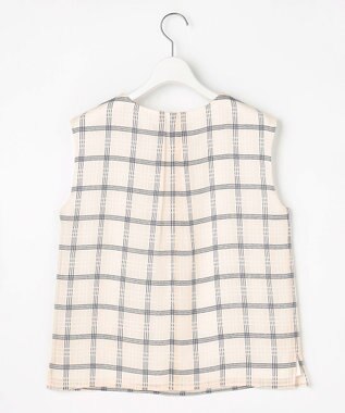 J.PRESS LADIES S 【WEB限定】シアーチェック ノースリーブ カットソー ホワイト×ブラックチェック系3