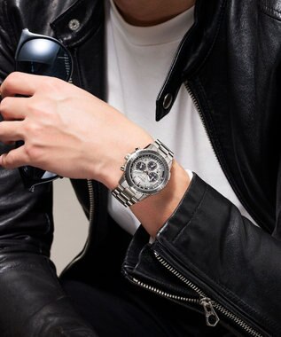 CITIZEN 【電池交換不要 クロノグラフ】航空計算尺機能搭載ウオッチ シルバー