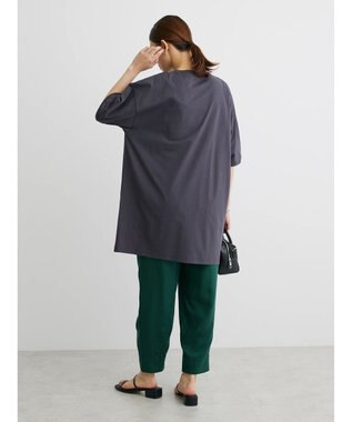 Green Parks 汗じみ防止クルーネックスリットチュニック Gray