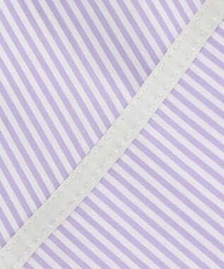 J.PRESS LADIES S 【洗える】 FAST コットンナイロン ストライプ バンドカラー ブラウス ふじ色系1
