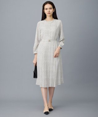 自由区 L 【19号サイズまで展開】ライトサテン ワンピース [新色]ベージュ×ブラック