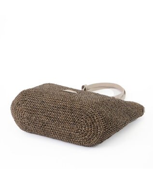 IBIZA ラフィア　セミショルダーバッグ（草木染め） グレー